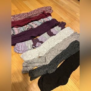 Bundle of boot socks and over the knee socks
